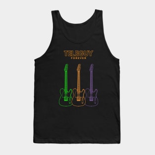 Teleguy Forever T-style Guitar Outline Tank Top